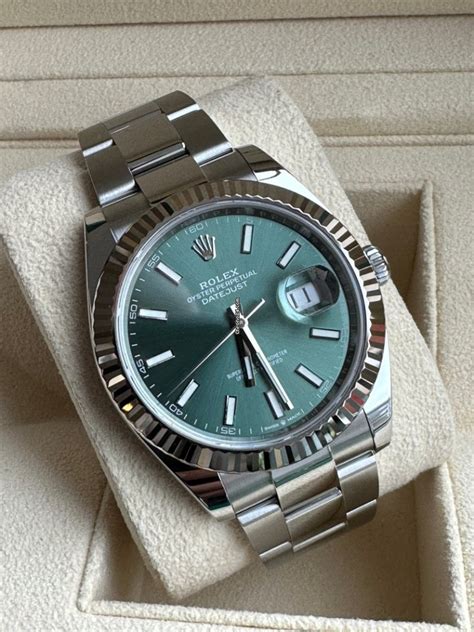 rolex oyster perpetual datejust grün|Rolex Datejust 41mm price.